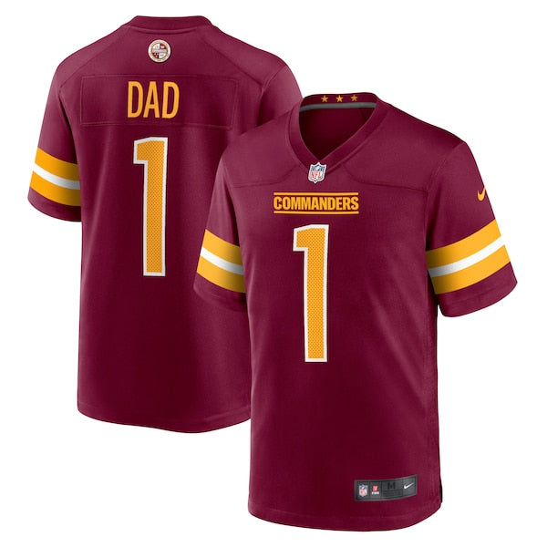 Number 1 Dad Washington Commanders Nike Game Jersey - Burgundy