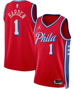 James Harden Philadelphia 76ers Jordan Brand Unisex Swingman Jersey - Statement Edition - Red