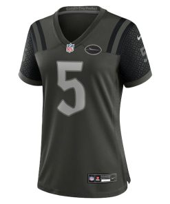 Alternative view of Garrett Wilson New York Jets Nike Women's 2025 Rivalries Collection Game Jersey - Gotham Green