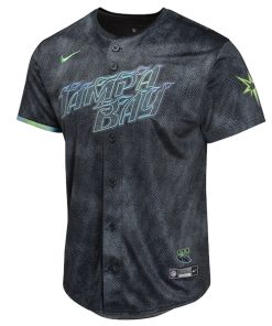 Alternative view of Shane McClanahan Tampa Bay Rays Nike Youth 2024 City Connect Limited Player Jersey - Charcoal