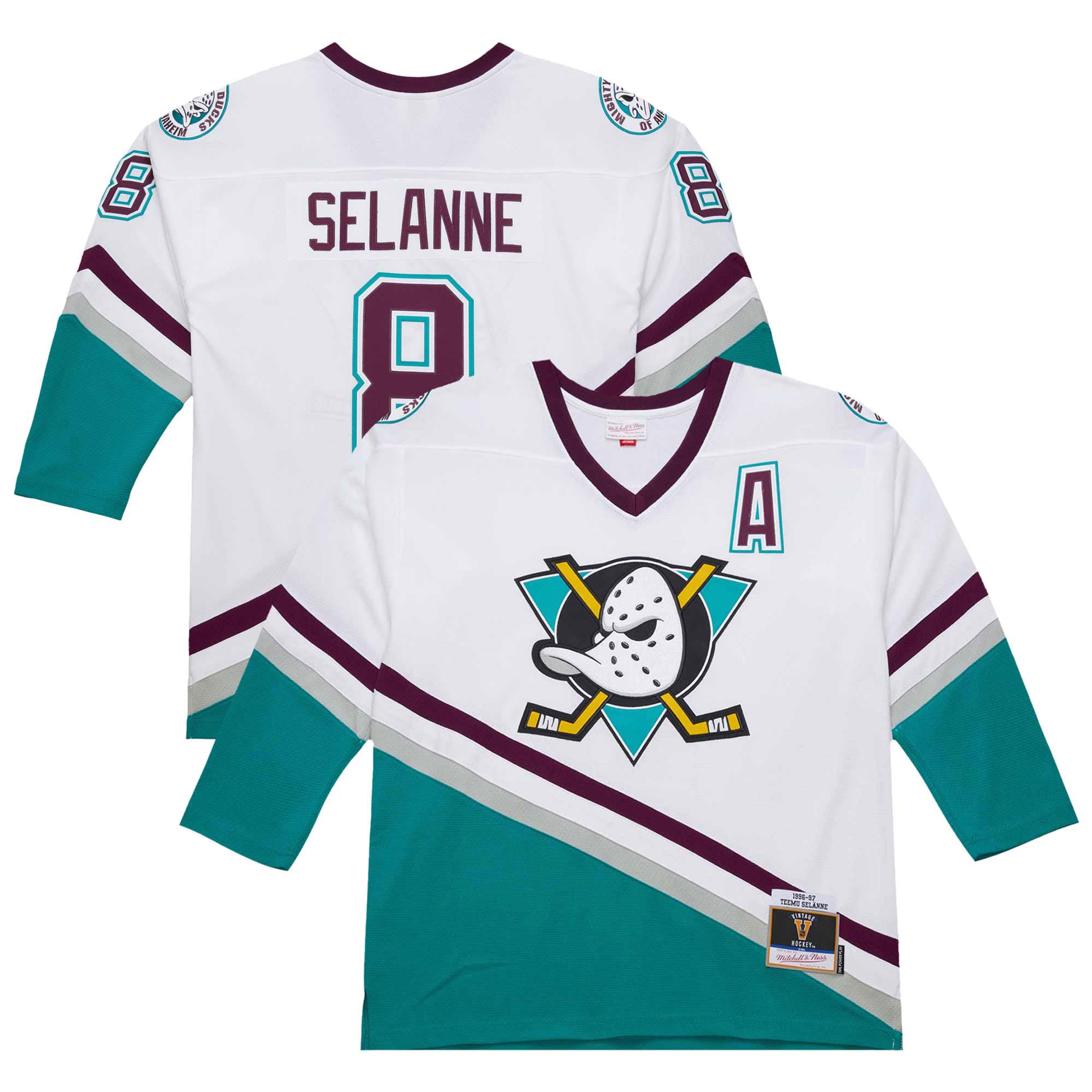 Teemu Selanne Anaheim Ducks 1996-97 Power Play Jersey - Purple/White - Image 10