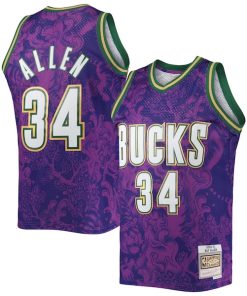 Ray Allen Milwaukee Bucks Hardwood Classics 2000/01 Lunar New Year Swingman Jersey - Purple