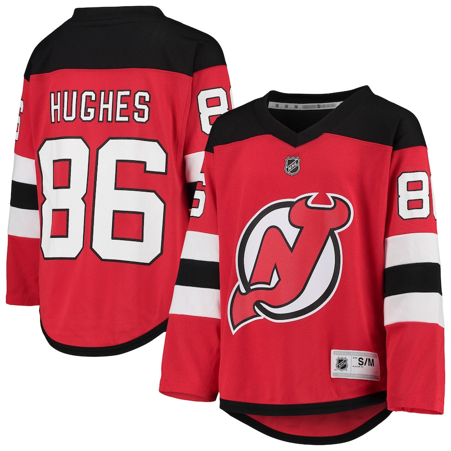 Jack Hughes New Jersey Devils Youth Alternate Replica Player Jersey - Black/Red - Image 6