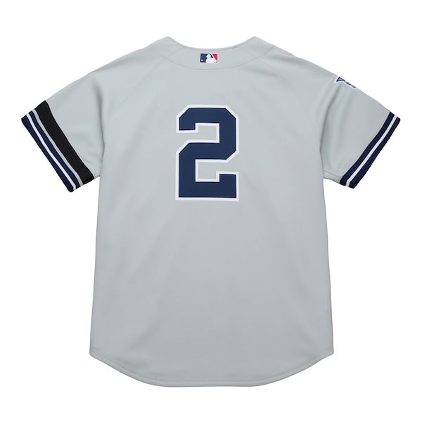 Derek Jeter New York Yankees Cooperstown Collection 2000 World Series Authentic Jersey - Gray - Image 3