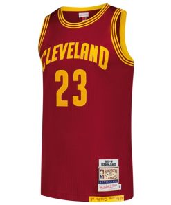 Alternative view of LeBron James Cleveland Cavaliers  Hardwood Classics 2015/16 Authentic Jersey - Wine