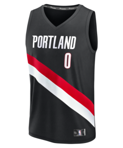 Alternative view of Damian Lillard Portland Trail Blazers  Fast Break Replica Jersey - Black - Icon Edition