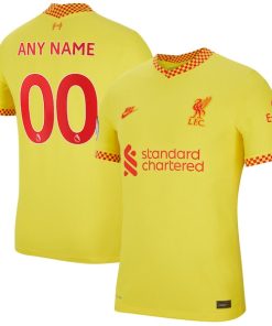 Liverpool Nike 2021/22 Third Vapor Match Custom Jersey - Yellow