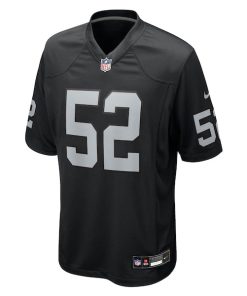 Alternative view of Elandon Roberts Las Vegas Raiders Nike Team Game Jersey -  Black