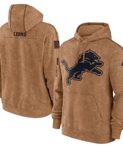 Detroit Lions Men's Nike Brown 2023 Salute To Service Club Pullover Hoodie