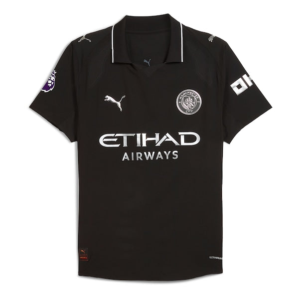 Manchester City Puma 2025/26 Away Authentic Jersey - Black/Light Blue - Image 3