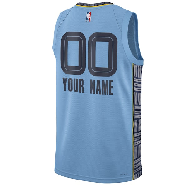 Memphis Grizzlies Jordan Brand Unisex 2022/23 Swingman Custom Jersey - Statement Edition - Blue - Image 3