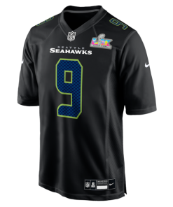 Alternative view of Men's Seattle Seahawks Kenneth Walker III Nike Black Super Bowl LX Patch Carbon Fashion Game Jersey