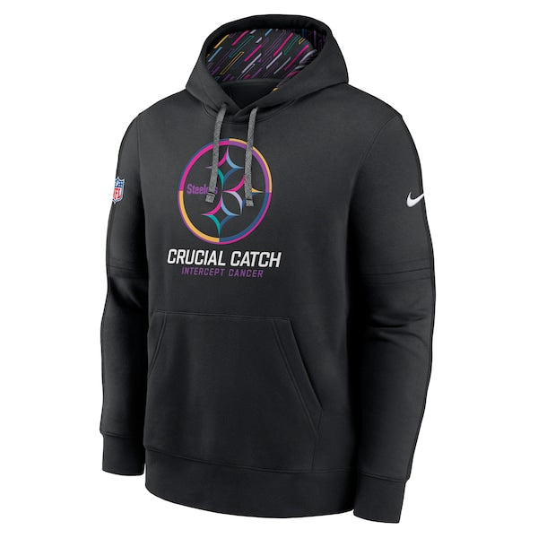 Pittsburgh Steelers Nike 2024 NFL Crucial Catch Club Pullover Hoodie - Black - Image 2
