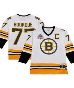 Ray Bourque Boston Bruins Captain Patch 1989/90 Blue Line Player Jersey - White