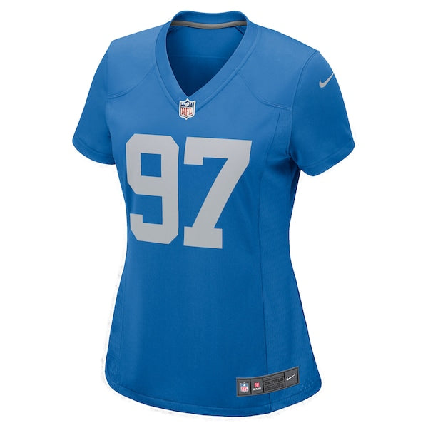 Aidan Hutchinson Detroit Lions Nike Women's Player Jersey - Blue/Silver - Image 3