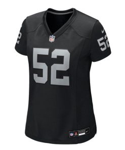 Alternative view of Elandon Roberts Las Vegas Raiders Nike Women's Team Game Jersey -  Black