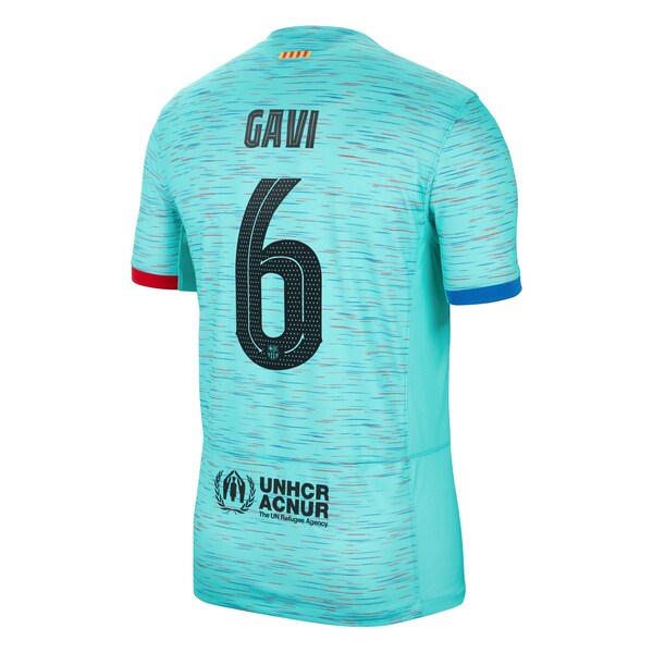 Gavi Barcelona Nike 2023/24 Third Replica Jersey - Aqua/Royal/White - Image 2