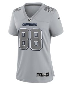 Alternative view of CeeDee Lamb Dallas Cowboys Nike Women's Atmosphere Fashion Game Jersey - Gray