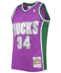 Alternative view of Ray Allen Milwaukee Bucks 2001/02 Hardwood Classics Swingman Jersey - Purple