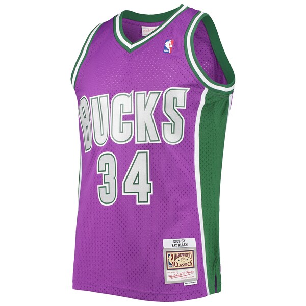 Ray Allen Milwaukee Bucks 2001/02 Hardwood Classics Swingman Jersey - Purple - Image 2