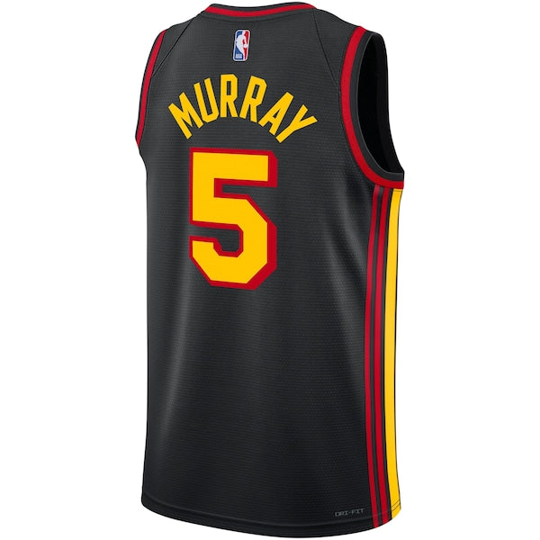 Dejounte Murray Atlanta Hawks Jordan Brand Unisex Swingman Jersey - Statement Edition - Black - Image 3