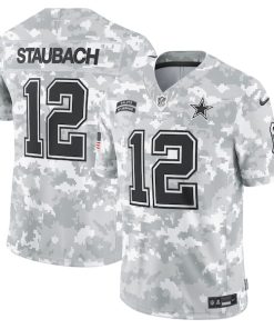 Roger Staubach Dallas Cowboys Nike 2024 Salute to Service Retired Player Limited Jersey - Arctic Camo
