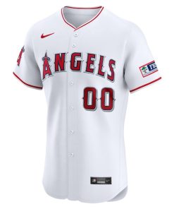 Alternative view of Los Angeles Angels Nike Home Elite Pick-A-Player Retired Roster Patch Jersey - White