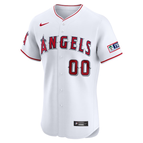Los Angeles Angels Nike Home Elite Pick-A-Player Retired Roster Patch Jersey - White - Image 2