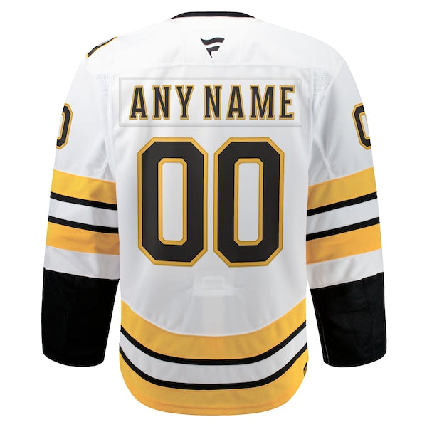 Boston Bruins Away Authentic Pro Custom Jersey - White/Black - Image 4