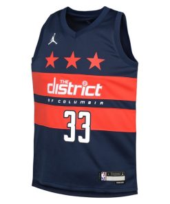 Alternative view of Kyle Kuzma Washington Wizards Jordan Brand Youth Swingman Jersey - Statement Edition - Navy