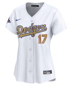 Alternative view of Shohei Ohtani Los Angeles Dodgers Nike Women's 2025 Gold Collection Limited Jersey - White