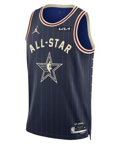 Alternative view of Jalen Brunson Jordan Brand Unisex 2024 NBA All-Star Game Swingman Jersey - Navy