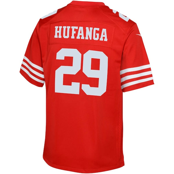 Talanoa Hufanga San Francisco 49ers Nike Youth Game Jersey - Scarlet - Image 3
