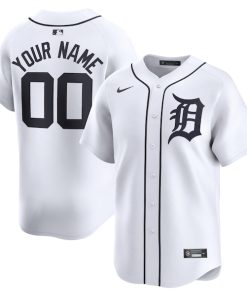 Detroit Tigers Nike Home Limited Custom Jersey - White