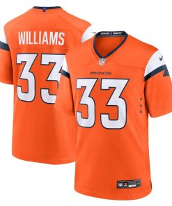 Alternative view of Javonte Williams Denver Broncos Nike Game Jersey - Orange