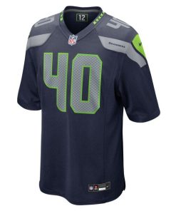 Alternative view of Robbie Ouzts Seattle Seahawks Nike Team Game Jersey -  College Navy