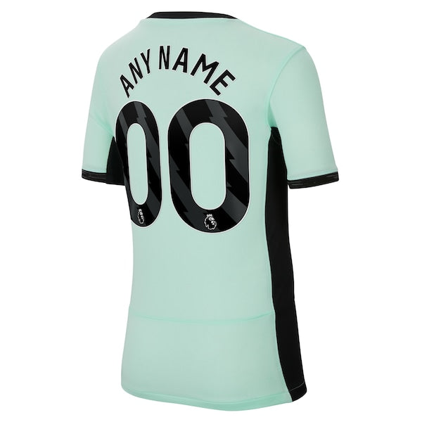 Chelsea Nike Youth 2023/24 Third Stadium Replica Custom Jersey - Mint - Image 3