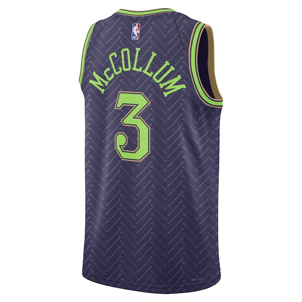 CJ McCollum New Orleans Pelicans Nike Unisex 2024/25 Swingman Player Jersey - City Edition - Purple - Image 3