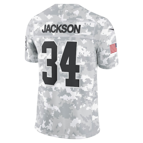 Bo Jackson Las Vegas Raiders Nike 2024 Salute to Service Retired Player Limited Jersey - Arctic Camo - Image 3
