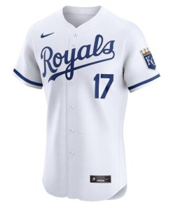 Alternative view of Nelson Velazquez Kansas City Royals Nike Home Elite Player Jersey - White