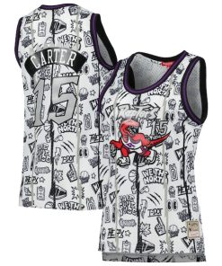 Vince Carter Toronto Raptors Women's 1998 Doodle Swingman Jersey - White