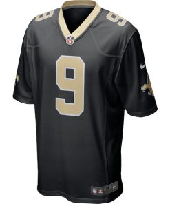 Alternative view of Men's New Orleans Saints Drew Brees Nike Black Team Color Game Jersey