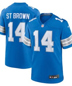 Amon-Ra St. Brown Detroit Lions Nike Game Jersey - Blue/White