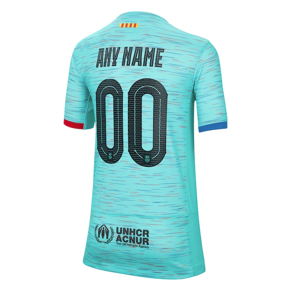 Barcelona Nike Youth 2023/24 Third Custom Replica Jersey - Aqua - Image 3