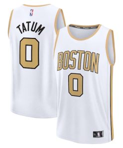 Jayson Tatum Boston Celtics  Youth 2025/26 City Edition Fast Break Jersey - White