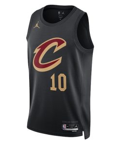 Alternative view of Darius Garland Cleveland Cavaliers Jordan Brand Unisex Swingman Jersey - Statement Edition - Black