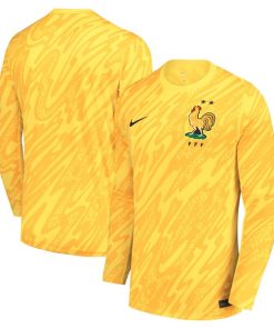 France National Team Nike Youth 2024 Goalkeeper Replica Stadium Long Sleeve Jersey - Yellow