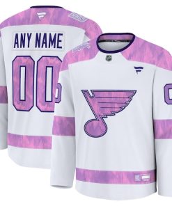 St. Louis Blues  2024 Hockey Fights Cancer Custom Practice Jersey - White