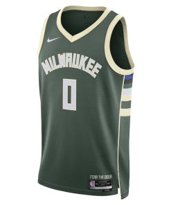 Alternative view of Damian Lillard Milwaukee Bucks Nike Unisex Swingman Jersey - Icon Edition - Hunter Green
