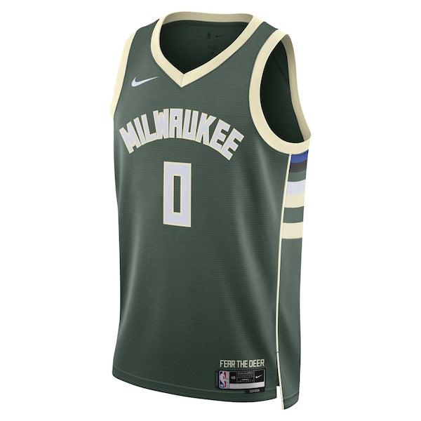 Damian Lillard Milwaukee Bucks Nike Unisex Swingman Jersey - Icon Edition - Hunter Green - Image 2